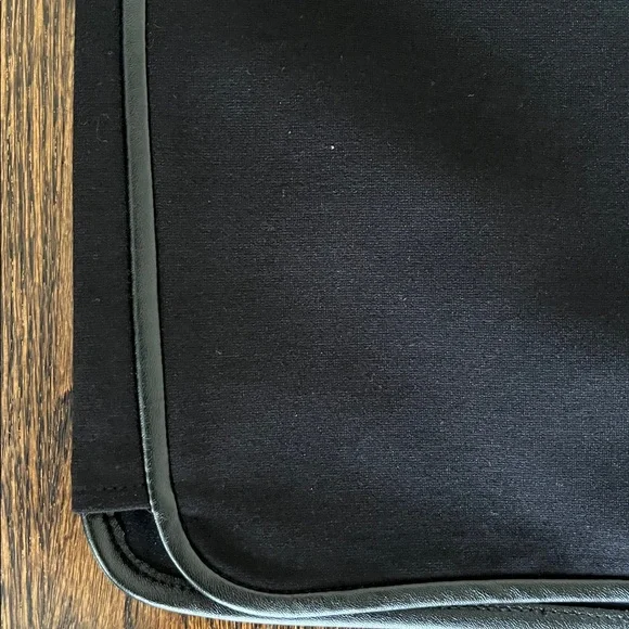 White House Black Market Black Mini Skirt with leather Accents - Picture 5 of 8